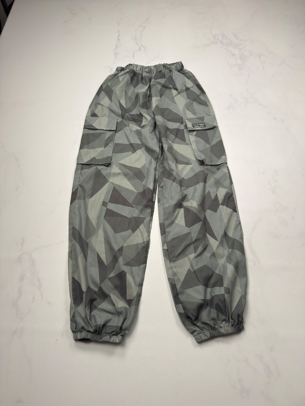 SHEIN Cargo Pants Geometric Pattern Elastic Waist - Boys 13-14Y